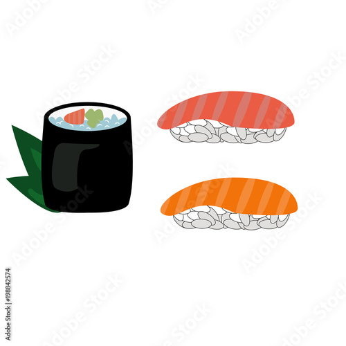 Sushi lunch icon. Cartoon illustration of sushi lunch vector.