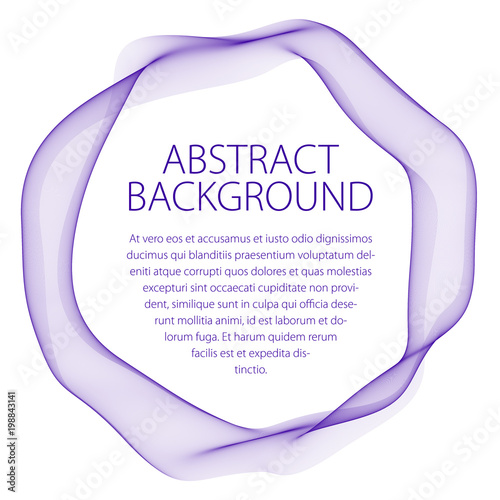 Round frame of flowing smoke. Vector abstract artistic beautiful background with copy space for text. Isolated over white background.