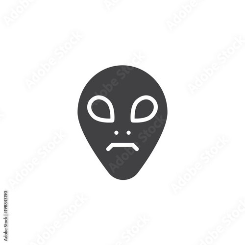 Alien head vector icon. filled flat sign for mobile concept and web design. Extraterrestrial face simple solid icon. Symbol, logo illustration. Pixel perfect vector graphics