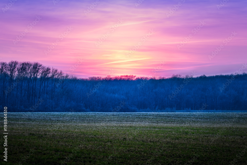 Naklejka premium Colorful spring sunset