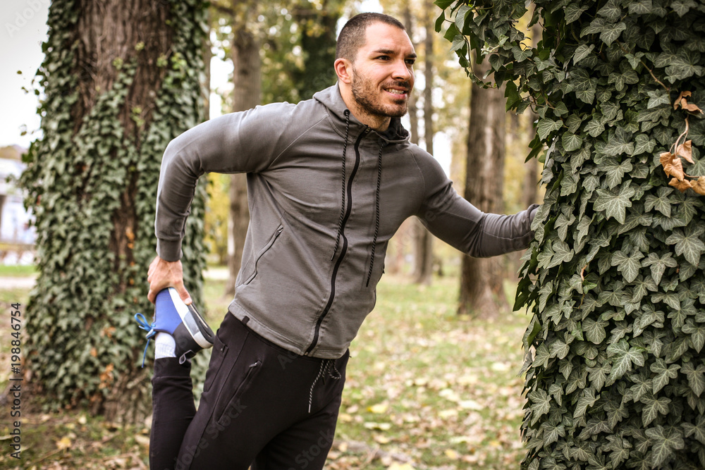 Exercise in park. Exercise in park.