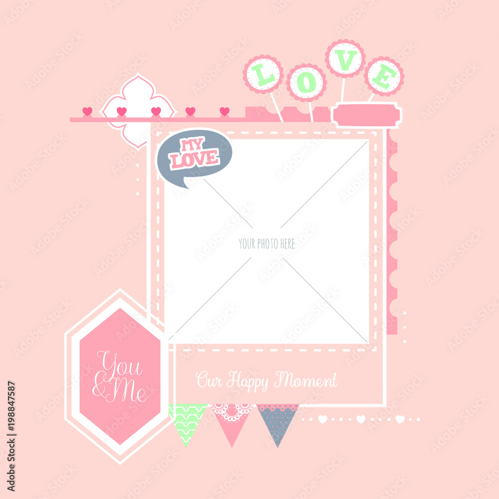 Pink, lovely and romantic Scrapbook layout.