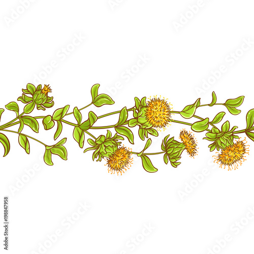 Canvas-taulu safflower plant vector pattern