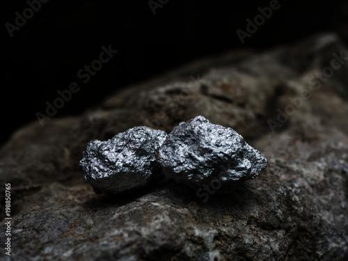 Canvastavla macro silver ore , Precious stones from silver mines