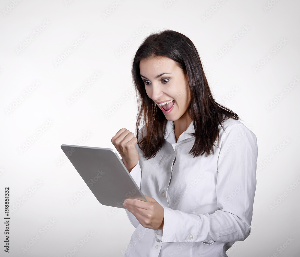 Geschäftsfrau mit digital tablet Geschäftsfrau mit digital tablet