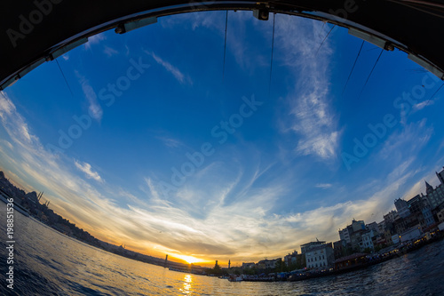 Sunset from Galata Bridge. Istanbul,Turkey