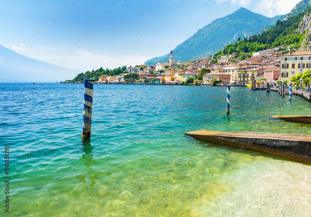 landscape of Lake Garda with town Limone sul Garda