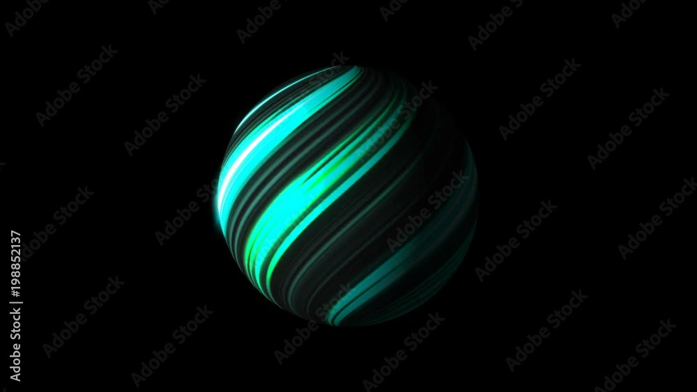Sphere with bright glowing lines on black, 3d rendering background, computer generating Sphere with bright glowing lines on black, 3d rendering background, computer generating