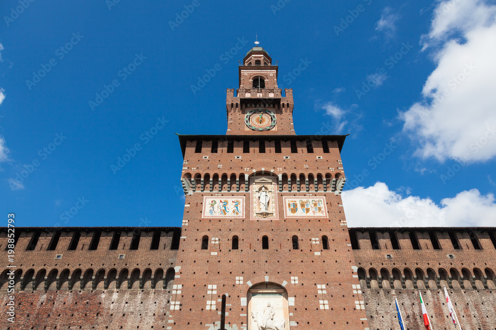 Naklejka premium Sforza castello castle in Milan city in Italy