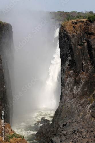 Water flows  Victoria falls  Zambia