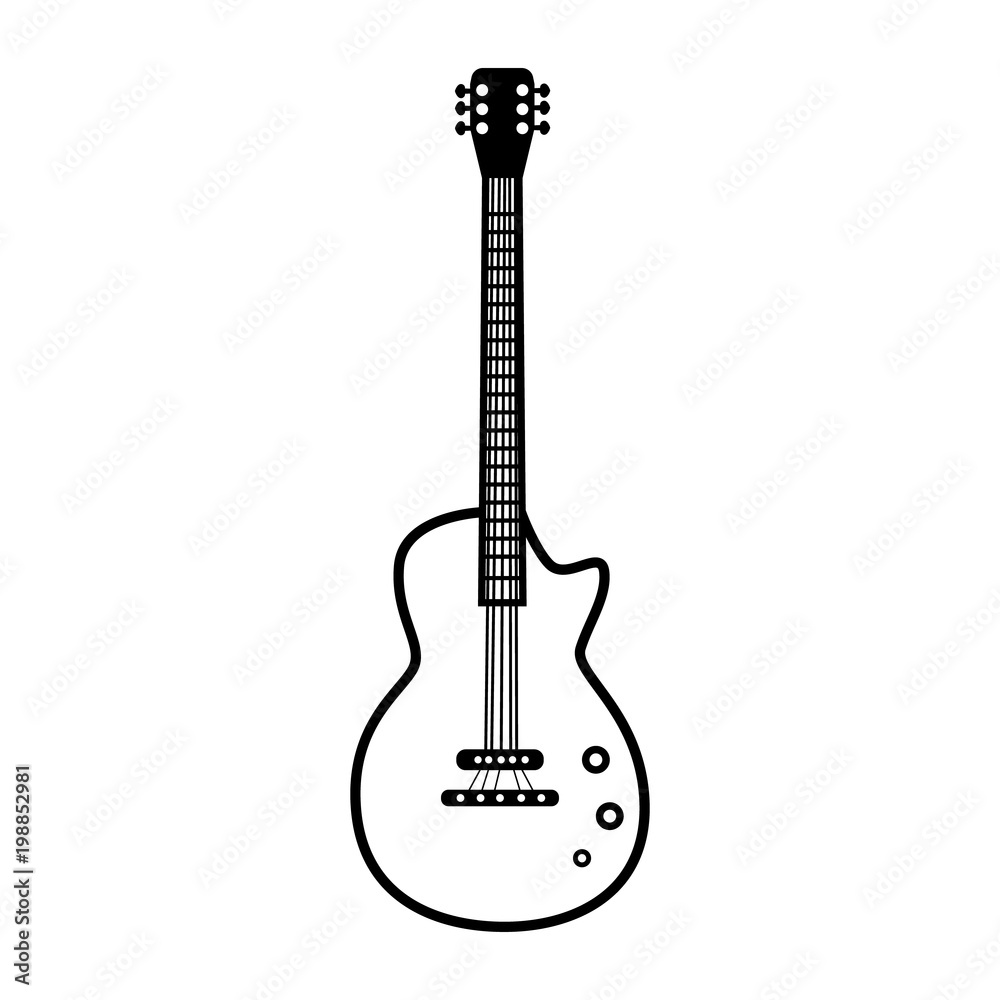 Fototapeta premium Electric guitar line simple icon