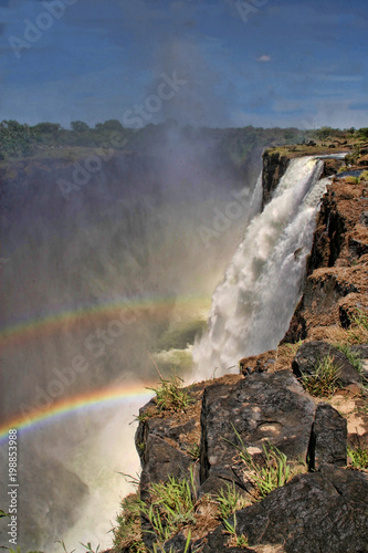 Water flows  Victoria falls  Zambia