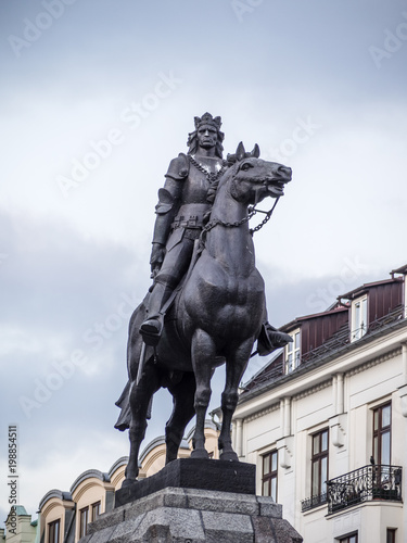 Grunwald Monument. On top of he horse is King Władyslaw Jagiello