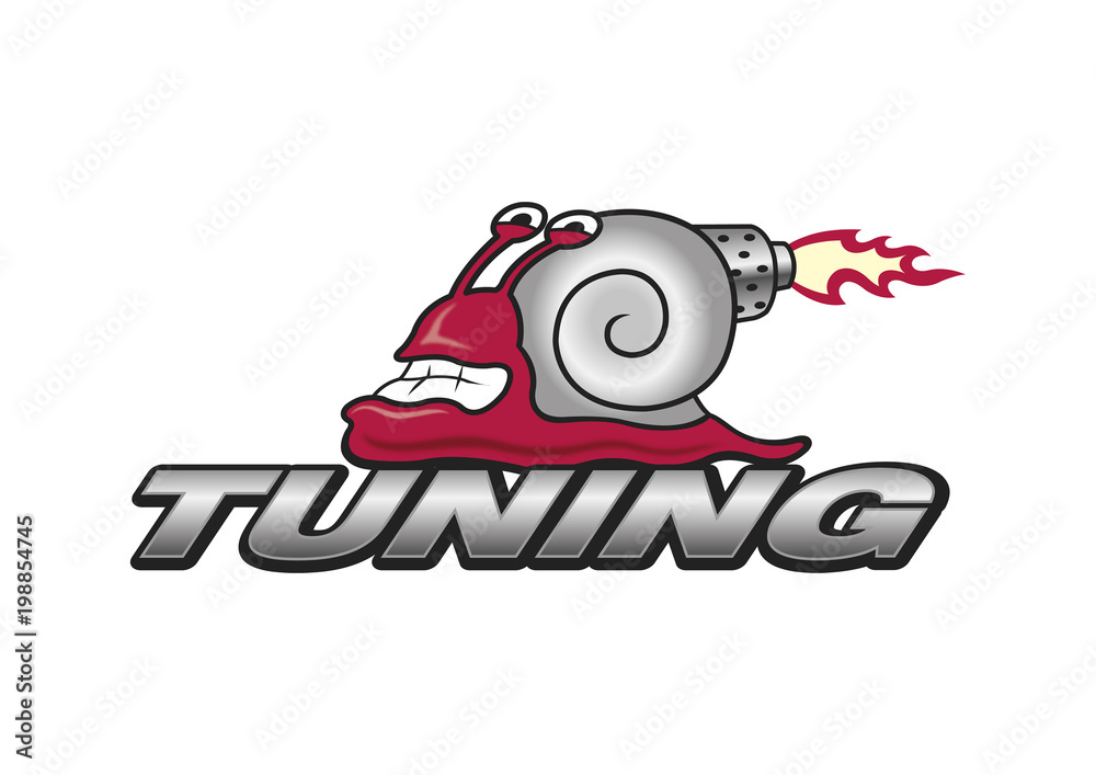 Funny tuning logo turbo snail, symbol, vector, car sport Stock Vector |  Adobe Stock