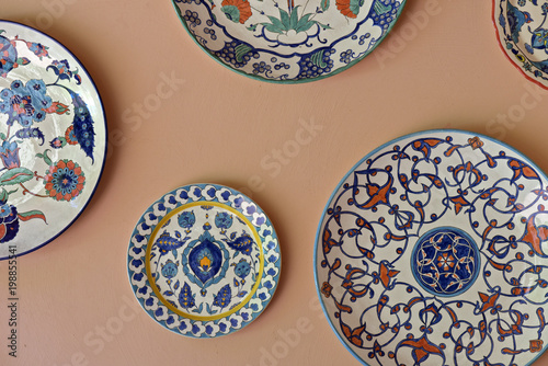 Decorative hand painted ceramic plates