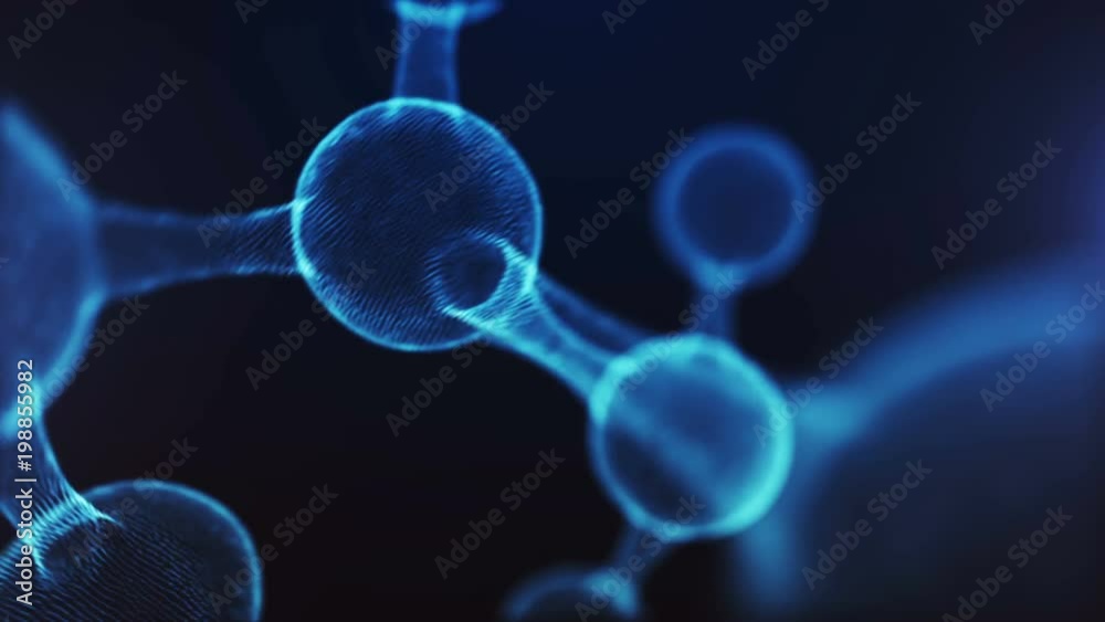 3D Animation of abstract molecule. Concept of science or medicine