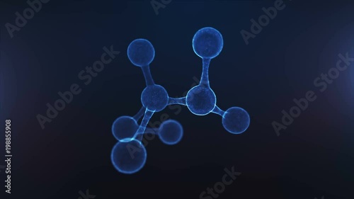 3D Animation of abstract molecule. Concept of science or medicine. Looped video