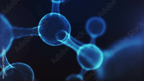 3D Animation of abstract molecule. Concept of science or medicine photo