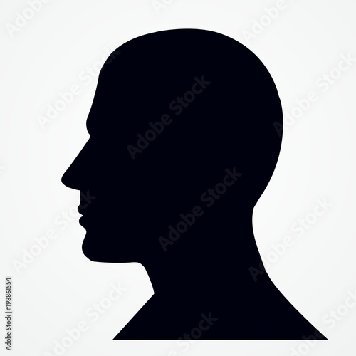 Silhouette of a man s head. 