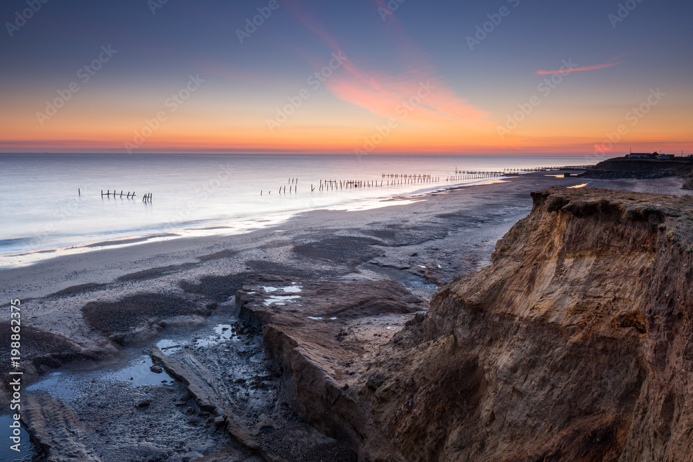 Norfolk Coastal Erosion at sunrise
