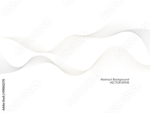 Abstract vector colorful wave lines isolated on white background for design elements in concept of music, technology, modern