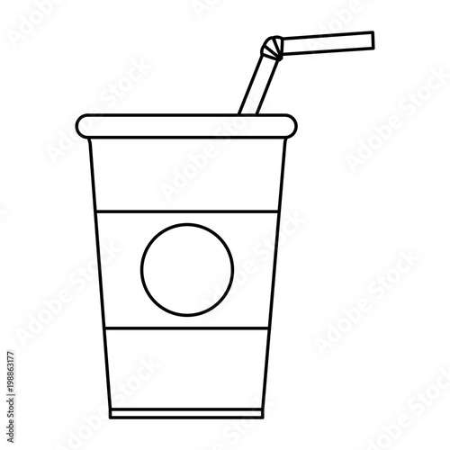 line macchiato coffee plastic cup beverage