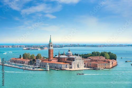 Picturesque view at San Giorgio Maggiore island Venice Italy