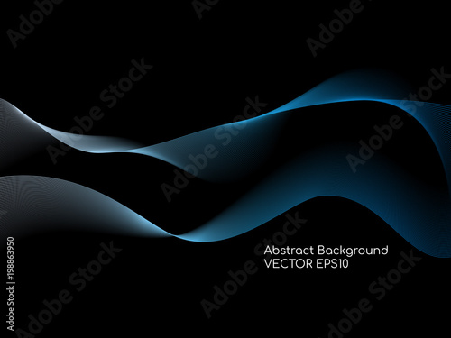 Abstract colorful wave lines smooth curve isolated on white background for design elements in concept technology, science, music, modern