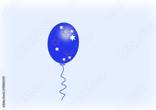 ballon de fête bleu,isolé