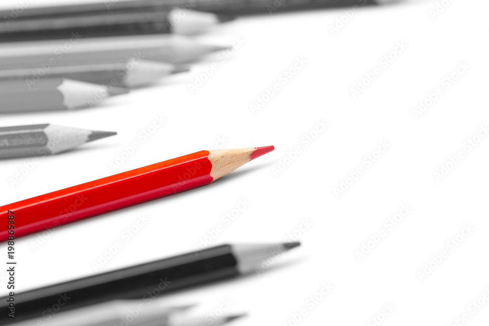 Red pencil place leading competition other for Business personal outstanding concept Red pencil place leading competition other for Business personal outstanding concept