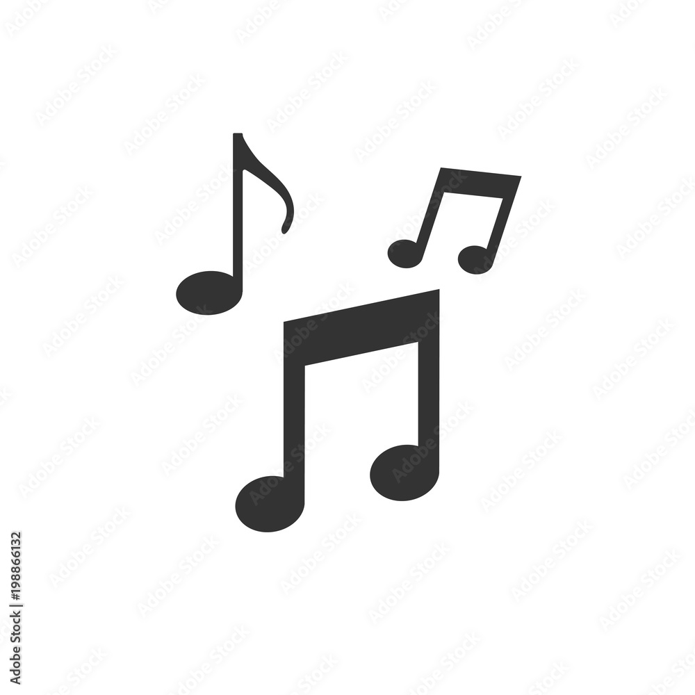 Music icon, note sign. Vector illustration, flat design. Music icon, note sign. Vector illustration, flat design.