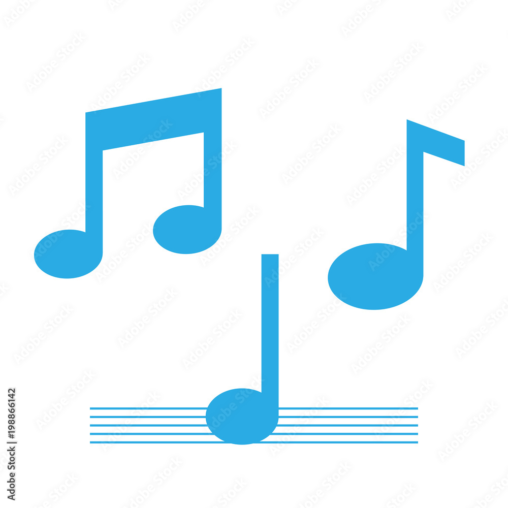 Music icon, note sign. Vector illustration, flat design. Music icon, note sign. Vector illustration, flat design.