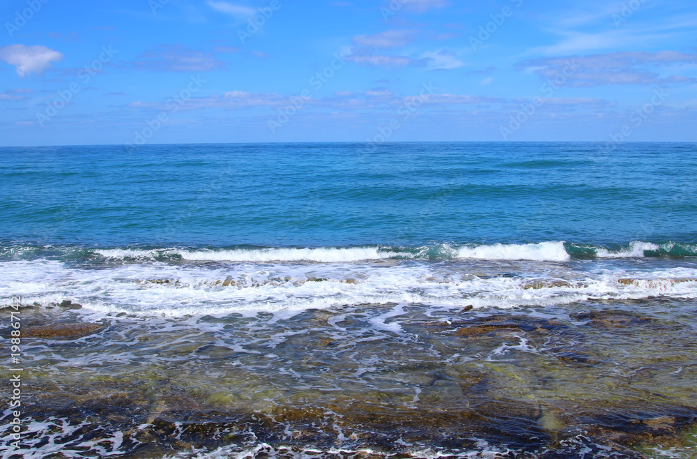 background of beach and sea with blue summer sky. background of beach and sea with blue summer sky.