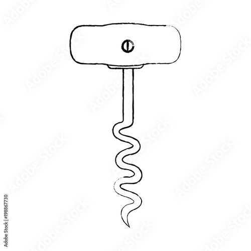 grunge corkscrew object to uncover bottle wine