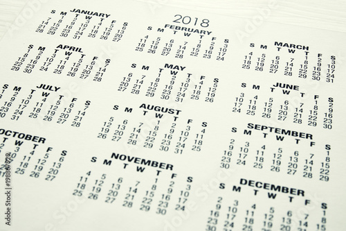 image of 2018 calendar background.