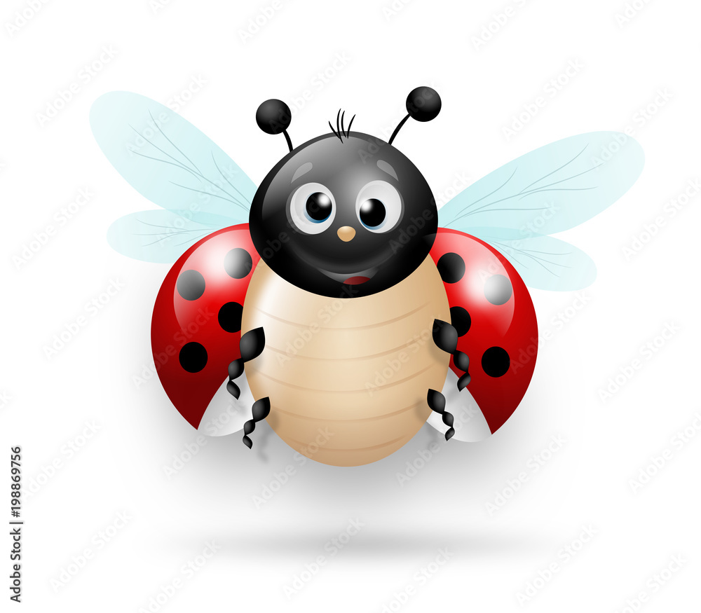 Naklejka premium Cute illustration of ladybug