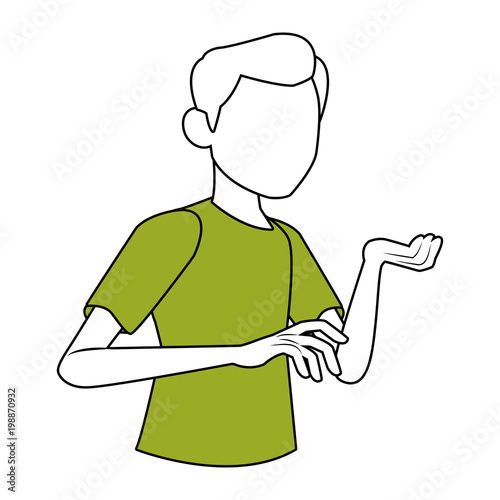 Faceless man confused vector illustration graphic design
