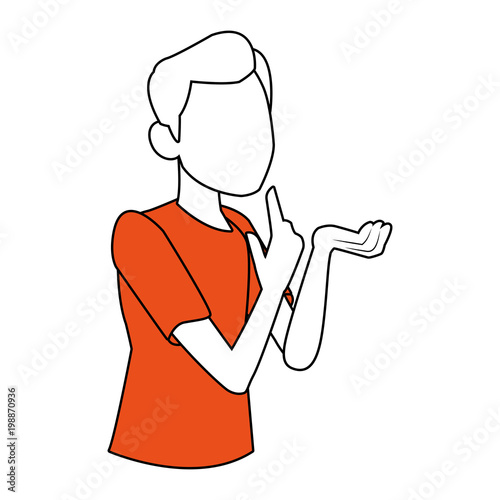 Faceless man confused vector illustration graphic design