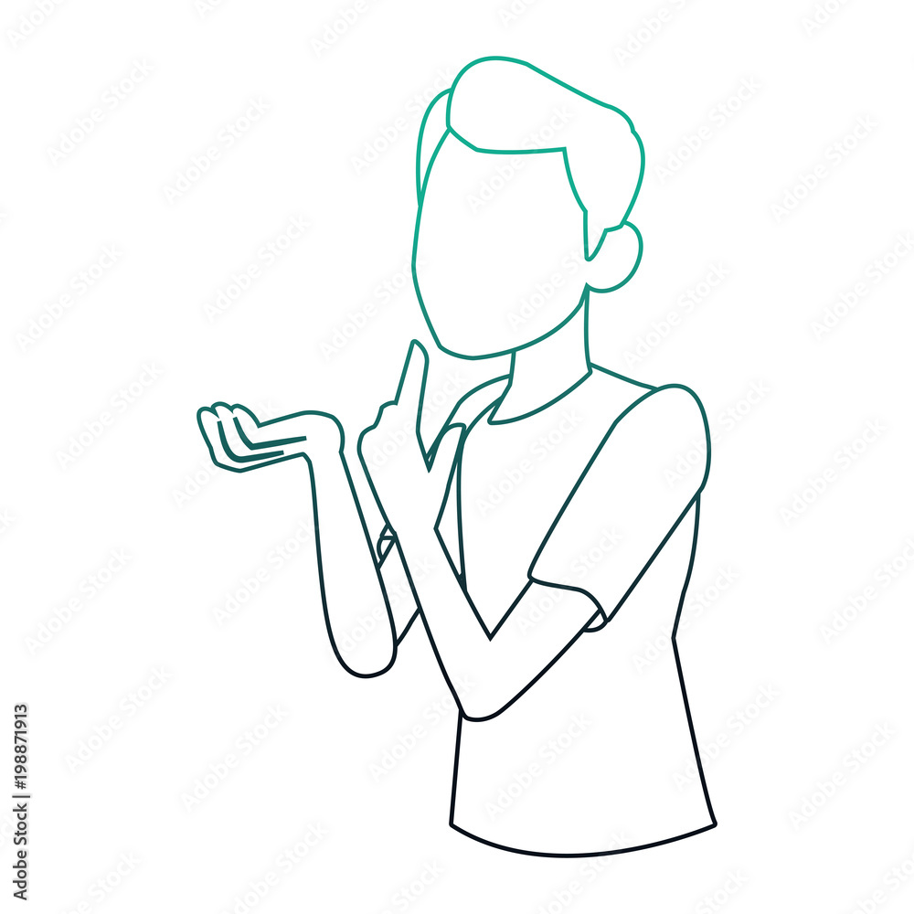 Faceless man confused vector illustration graphic design
