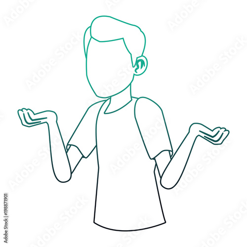Faceless man confused vector illustration graphic design