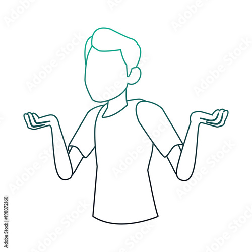 Faceless man confused vector illustration graphic design