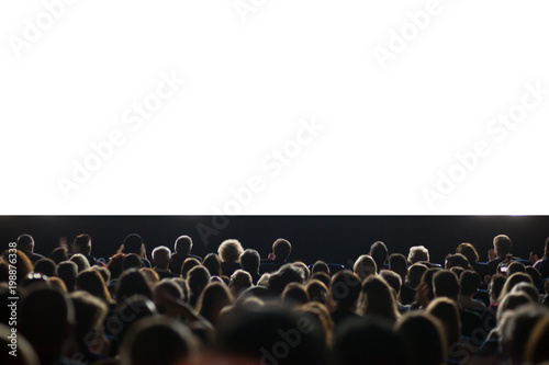 movie audience with isolated white area