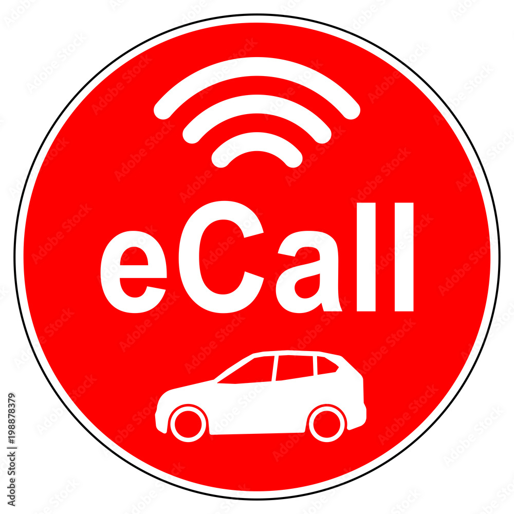 srr346 SignRoundRed german Zeichen eCall / wireless