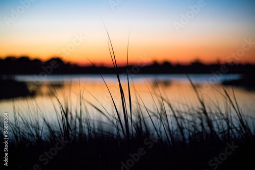 Lake and Pond Sunset Silhouette