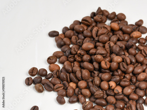 Coffee beans isolated on white background area for copy space