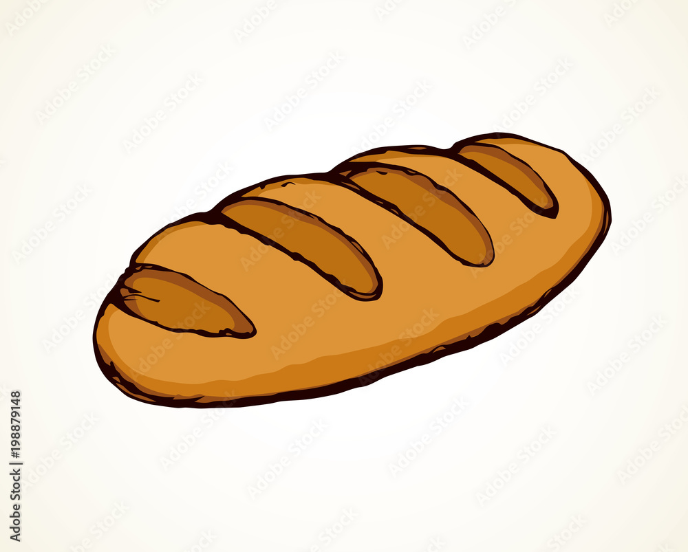 Loaf of long bread. Vector drawing Loaf of long bread. Vector drawing