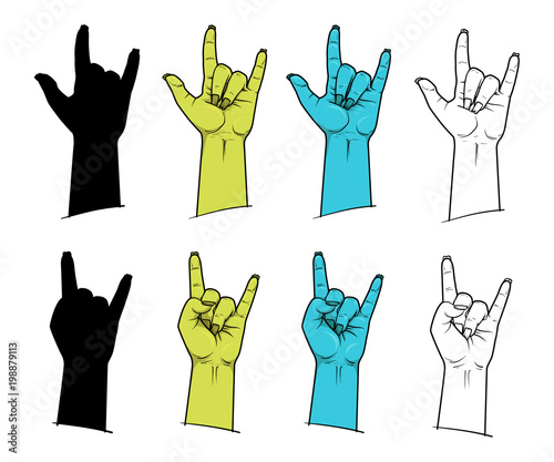 Element for Punk Rock festival poster or halloween party. Rock and Roll zombie hand sign