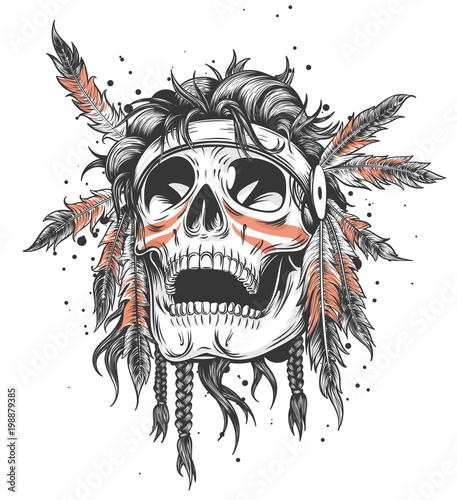 Indian Skull Illustration