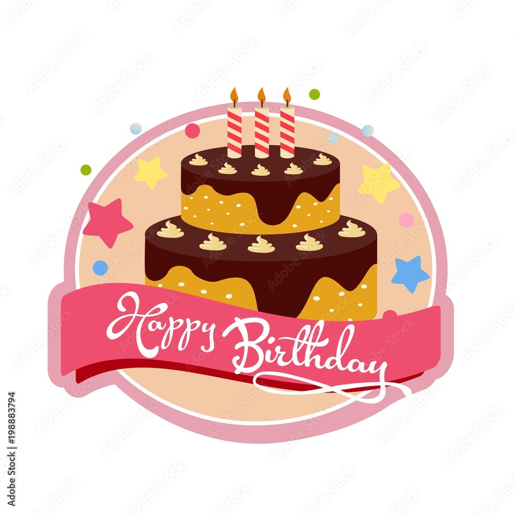 label of birthday with cake tower label of birthday with cake tower