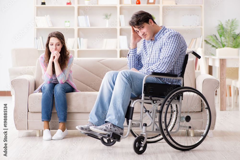 Desperate disabled person on wheelchair Desperate disabled person on wheelchair
